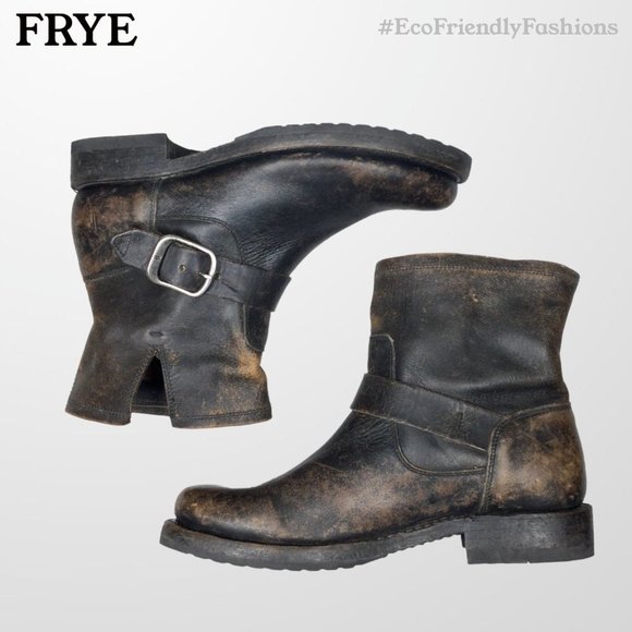 Frye Veronica Antique Black Distressed Ankle Boots Size 7 Women's - Picture 5 of 7